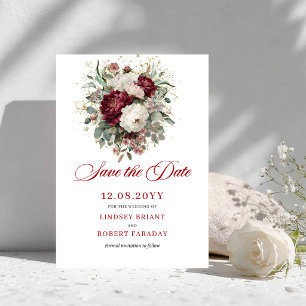 Charmante Blush Bourgondië Goud Save The Date