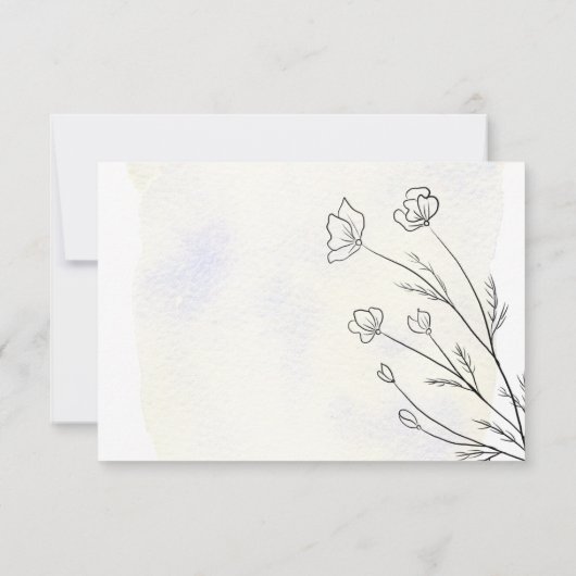 Charmante botanische elegante script RSVP-kaart RSVP Kaartje (Achterkant)