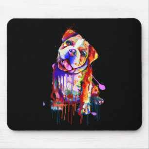 Charmante Bulldog Rainbow Colours Art Splash Art Muismat