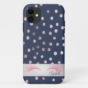 Charmante Chic Blauw,Confetti,Glitter Valse Wimper iPhone 11 Hoesje