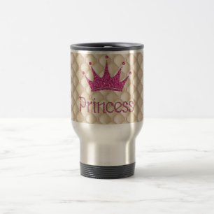 Charmante Chic Parels, Tiara, Prinses, Glitterig Reisbeker