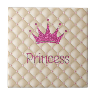 Charmante Chic Parels, Tiara, Prinses, Glitterig Tegeltje