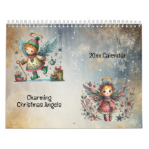 Charmante Christmas Angels Folk Art Style