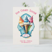Charmante crème glacée Invitation sociale (Debout devant)