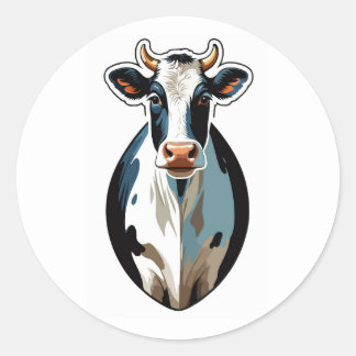 Charmante Dairy Koe Sticker - Rustiek Boerderij Di