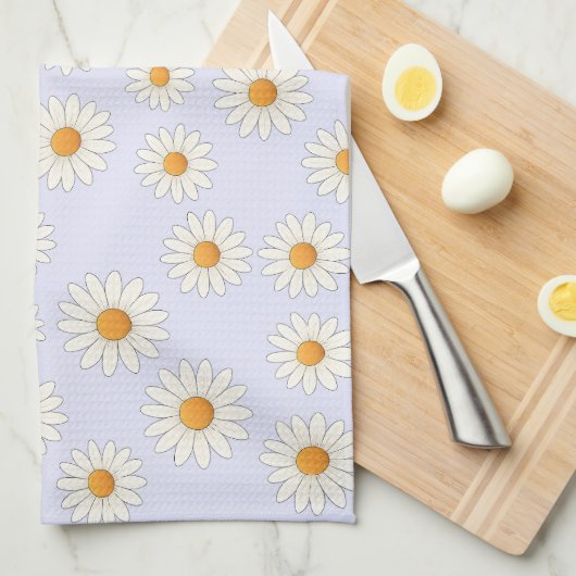 Charmante Daisy Bloemen Keuken Handdoek (Quarter Fold)