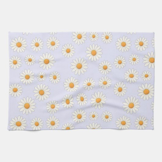Charmante Daisy Bloemen Keuken Handdoek (Horizontaal)