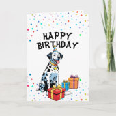 Charmante Dalmatiër met Cadeaudozen Verjaardag Kaart (Voorkant)