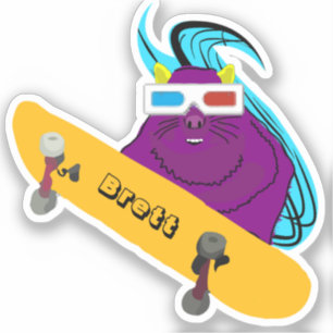 Charmante Eekhoorn Humoristische Skateboard Decal Sticker