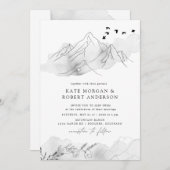 Charmante elegante landschap bruiloft uitnodiging (Voorkant / Achterkant)