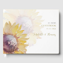 Charmante Elegante Waterverf Zonnebloem Gastenboek