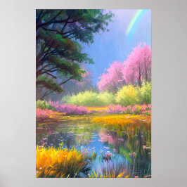 Charmante en kleurrijke genot van het moeras poster