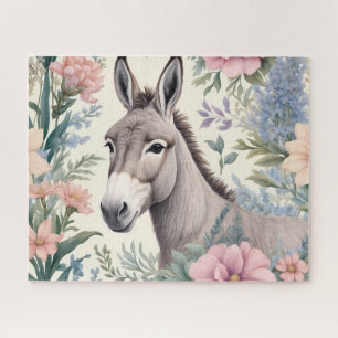 Charmante ezel pastelbloemen Boerderij Legpuzzel