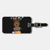 Charmante "Flora en Fauna Hakuna Matata" Baby Leeu Bagagelabel (Voorkant horizontaal)