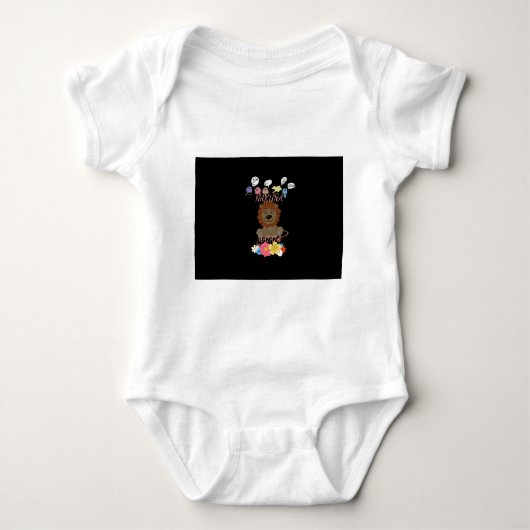 Charmante "Flora en Fauna Hakuna Matata" Baby Leeu Romper (Voorkant)
