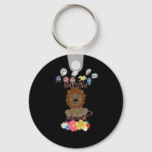 Charmante "Flora en Fauna Hakuna Matata" Baby Leeu Sleutelhanger