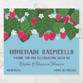 Charmante Floral Raspberry Liqueur Dank u Likeurfles Etiket (Enkel label)