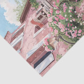 Charmante Franse Café Alleyway Tissuepapier (Detail)