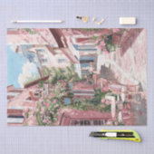 Charmante Franse Café Alleyway Tissuepapier (Craft)