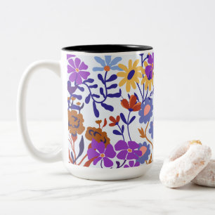 Charmante & frisheid Moderne Bloemen Tweekleurige Koffiemok