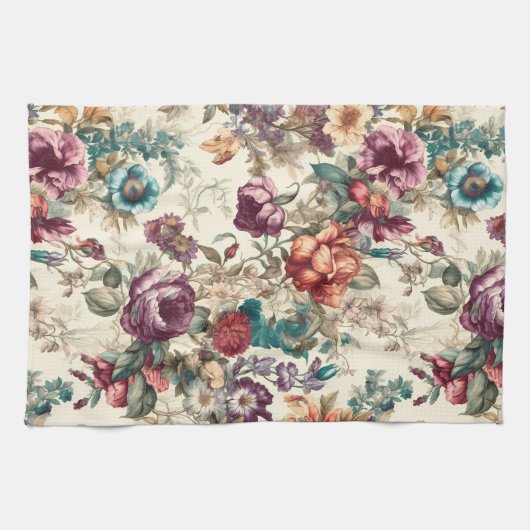 Charmante geïnspireerde bloemen theedoek (Horizontaal)
