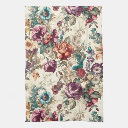 Charmante geïnspireerde bloemen theedoek (Verticaal)