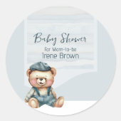 Charmante gepersonaliseerde Baby shower Stickers (Voorkant)