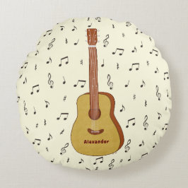 Charmante gitarist Music Note Design Rond Kussen