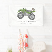 Charmante groene quad fiets verjaardag spandoek (Insitu)