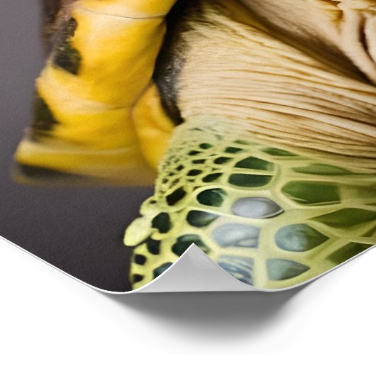 Charmante groene schildpad met bril poster (Hoek)