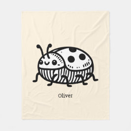 Charmante hand-getrokken kever illustratie fleece deken