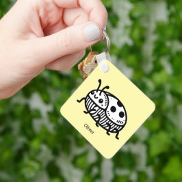 Charmante hand-getrokken kever illustratie sleutelhanger