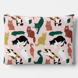 Charmante handgetekende katten op roze achtergrond etui