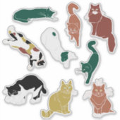 Charmante handgetekende katten sticker (Voorkant)