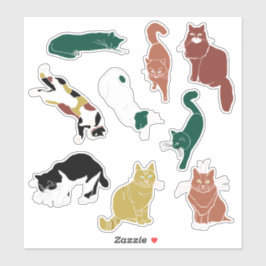 Charmante handgetekende katten sticker