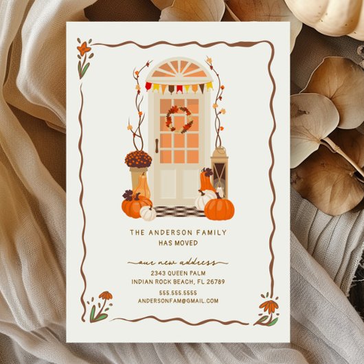 Charmante herfstdeur bewegende aankondiging