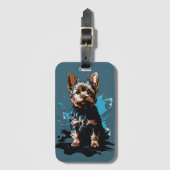 Charmante highlighting een Yorkshire Terrier Bagagelabel (Voorkant (verticaal))