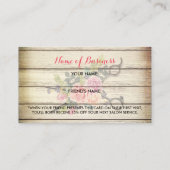 Charmante houten schaar en Rozen Referral Kaart (Achterkant)