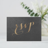 Charmante huile d'or Noir Mariage RSVP (Debout devant)