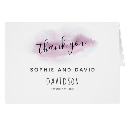 Charmante kalligrafie Waterverf Stroke Dank u (Voorkant Horizontaal)