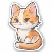 Charmante Kawaii Kitten Sticker (Voorkant)