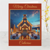 Charmante kerk met kerst kaart (Gele Bloem)