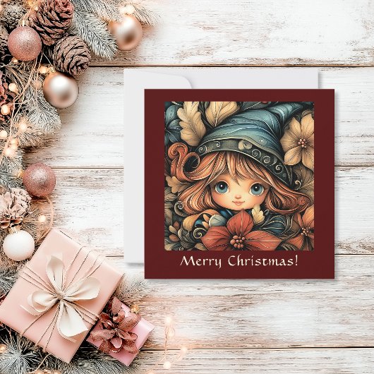 Charmante kerst Elf  Feestdagenkaart
