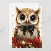 Charmante kerst uil feestdagenkaart (Voorkant / Achterkant)