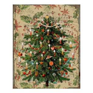 Charmante kerstboom illustratie perfect poster