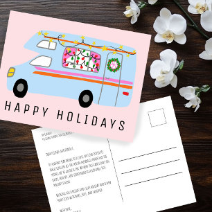 Charmante Kerstcamper  RV Xmas CUSTOM Briefkaart