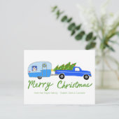 Charmante Kerstcamper Trailer Retro RV Briefkaart (Staand voorkant)