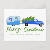 Charmante Kerstcamper Trailer Retro RV Briefkaart (Voorkant)