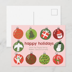 Charmante Kerstversieringen  Xmas CUSTOM Briefkaart