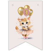 Charmante kitten meisje 1e Gelukkige Verjaardagsba Vlaggetjes (Eerste vlag)